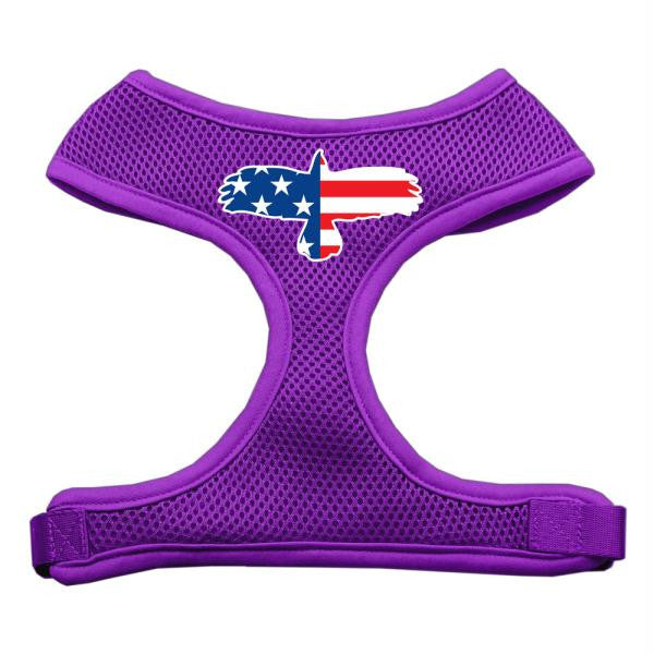 Eagle Flag  Screen Print Soft Mesh Harness Purple Extra Large