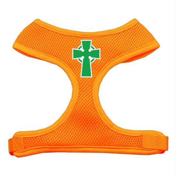 Celtic Cross Screen Print Soft Mesh Harness Orange Large