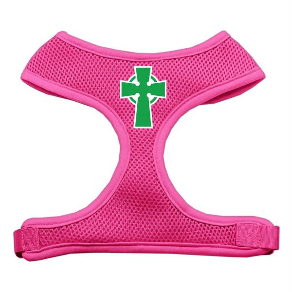 Celtic Cross Screen Print Soft Mesh Harness Pink Extra Large