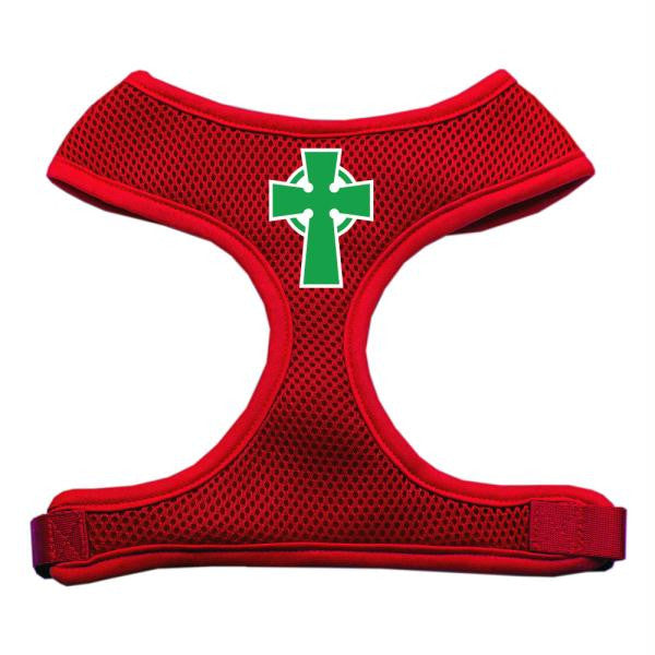 Celtic Cross Screen Print Soft Mesh Harness Red Extra Large