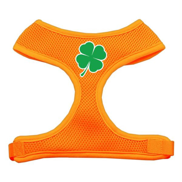 Shamrock Screen Print Soft Mesh Harness Orange Large