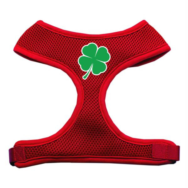 Shamrock Screen Print Soft Mesh Harness Red Large