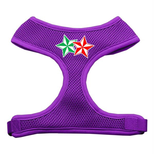 Double Holiday Star Screen Print Mesh Harness Purple Large