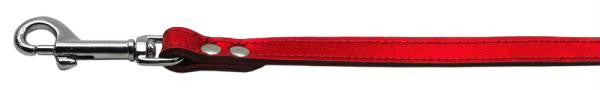 Fashionable Leather Leash Metallic Red 3-4'' Wide