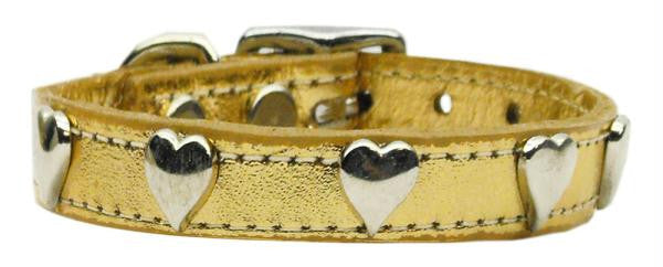 Metallic Heart Leather Gold 12