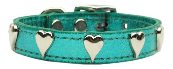 Metallic Heart Leather Turquoise Metallic 14