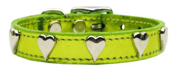 Metallic Heart Leather Lime Green MTL 16