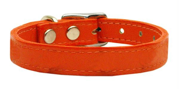 Plain Leather Collars Orange 10