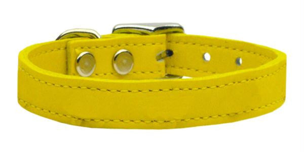 Plain Leather Collars Yellow 10