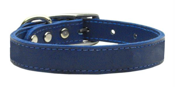 Plain Leather Collars Blue 14