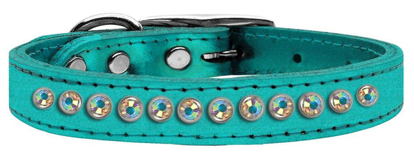 One Row AB Crystal Metallic Leather Turquoise 14